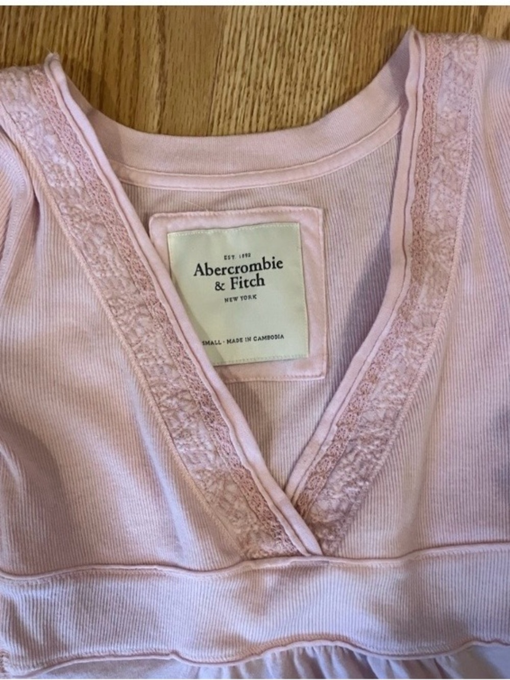 y2k Vintage Abercrombie & Fitch Light Pink Long Sleeve Babydoll Bella Swan Top S - Picture 2 of 13